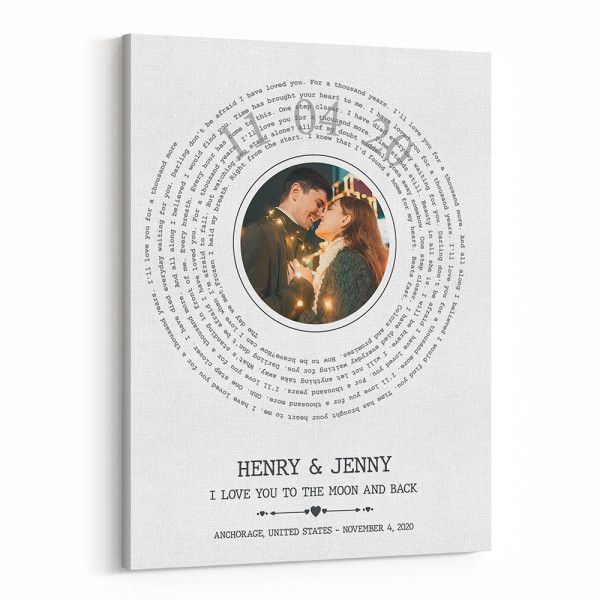 Custom Spiral Song Lyrics and Photo Canvas Print 365Canvas