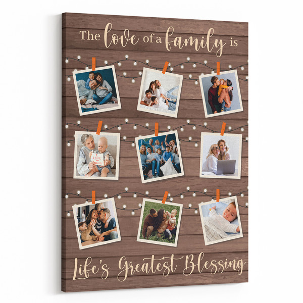 The Love Of A Family Custom Photo Collage Canvas Print