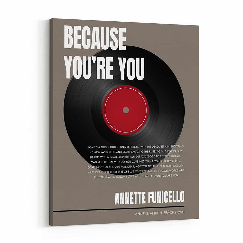 Vinyl Record Song Lyric Canvas Print (Any Song) | 365Canvas
