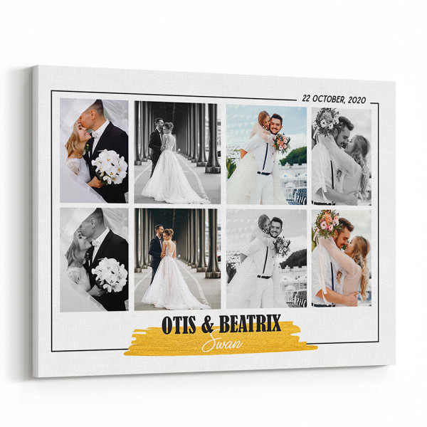 Personalized Wedding Photo Collage Canvas Print