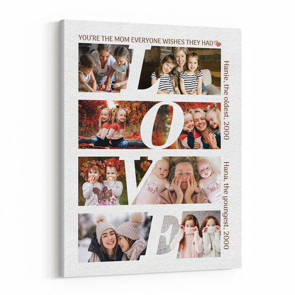 Personalized You’re The Mom Everyone Wishes They Had Love Art And Photo Collage Canvas Print