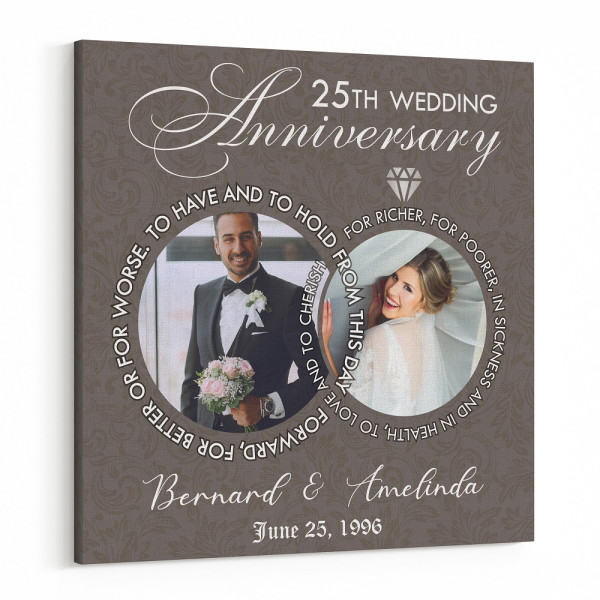 25th Anniversary Ring Of Love Canvas Wall Art