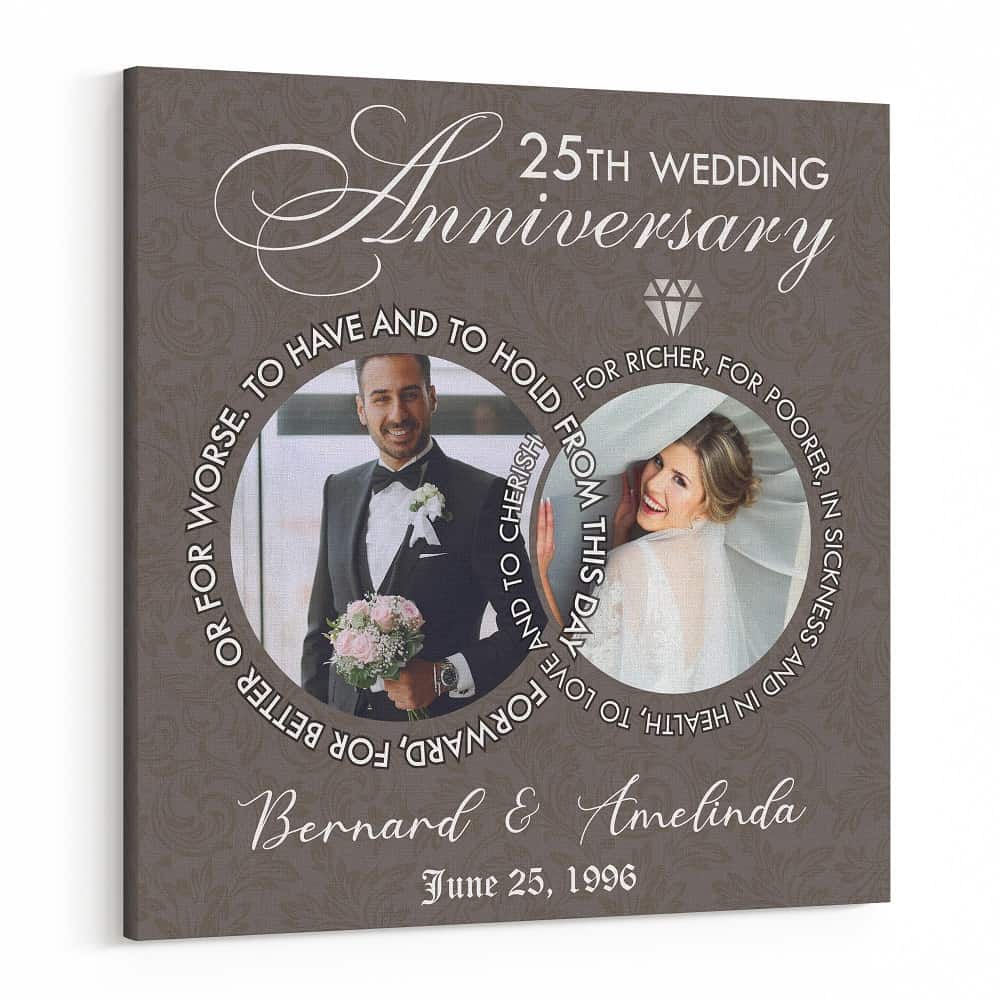 25th Anniversary Ring Of Love Canvas Wall Art