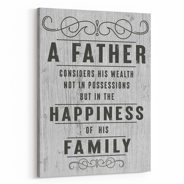 A Father Considers His Wealth Not In Possessions But In The Happiness Of His Family Canvas Print