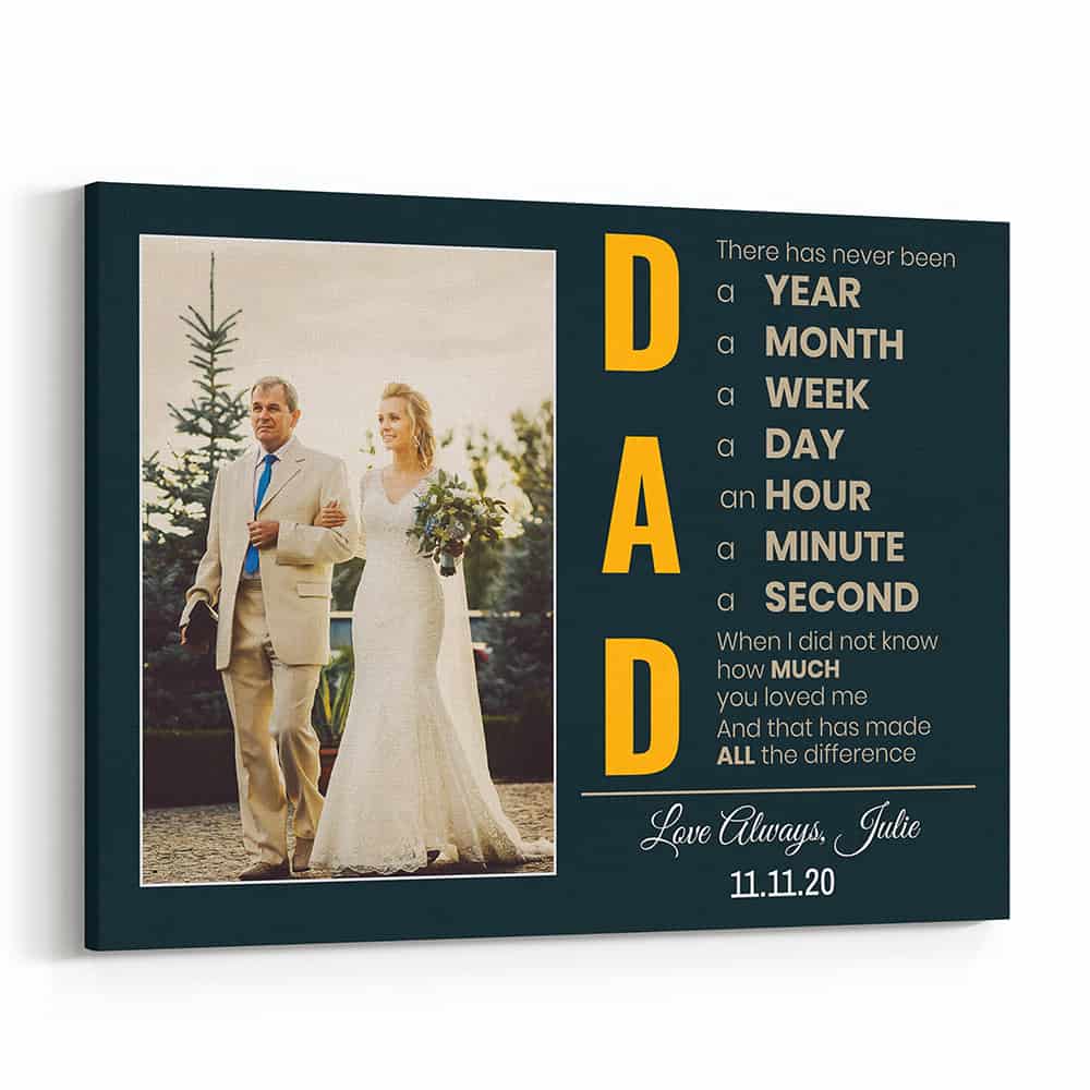 Dad There Has Never Been Year Month Week Custom Photo Canvas Print