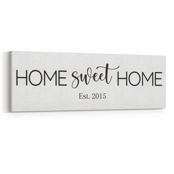 Home Sweet Home Established Sign Canvas Print