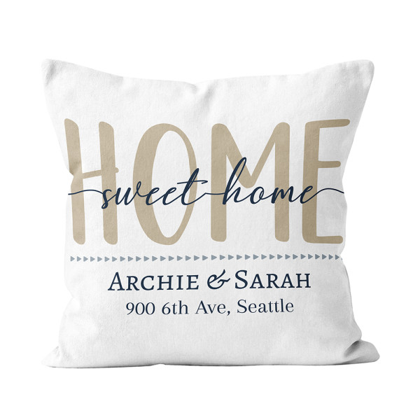 Home Sweet Home Personalized Address Pillow