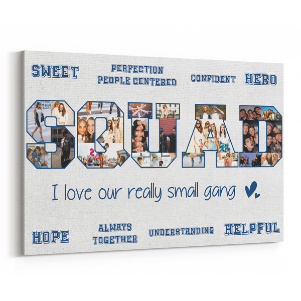 “I Love Our Really Small Gang” Photo Collage Canvas Print