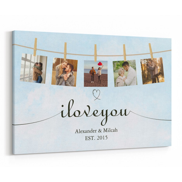 I Love You Photo Collage Canvas Print