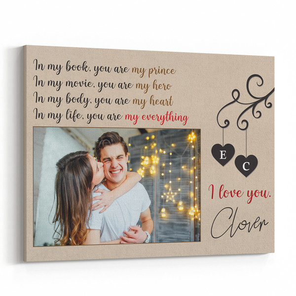 In My Book You Are My Prince Custom Photo Canvas Print