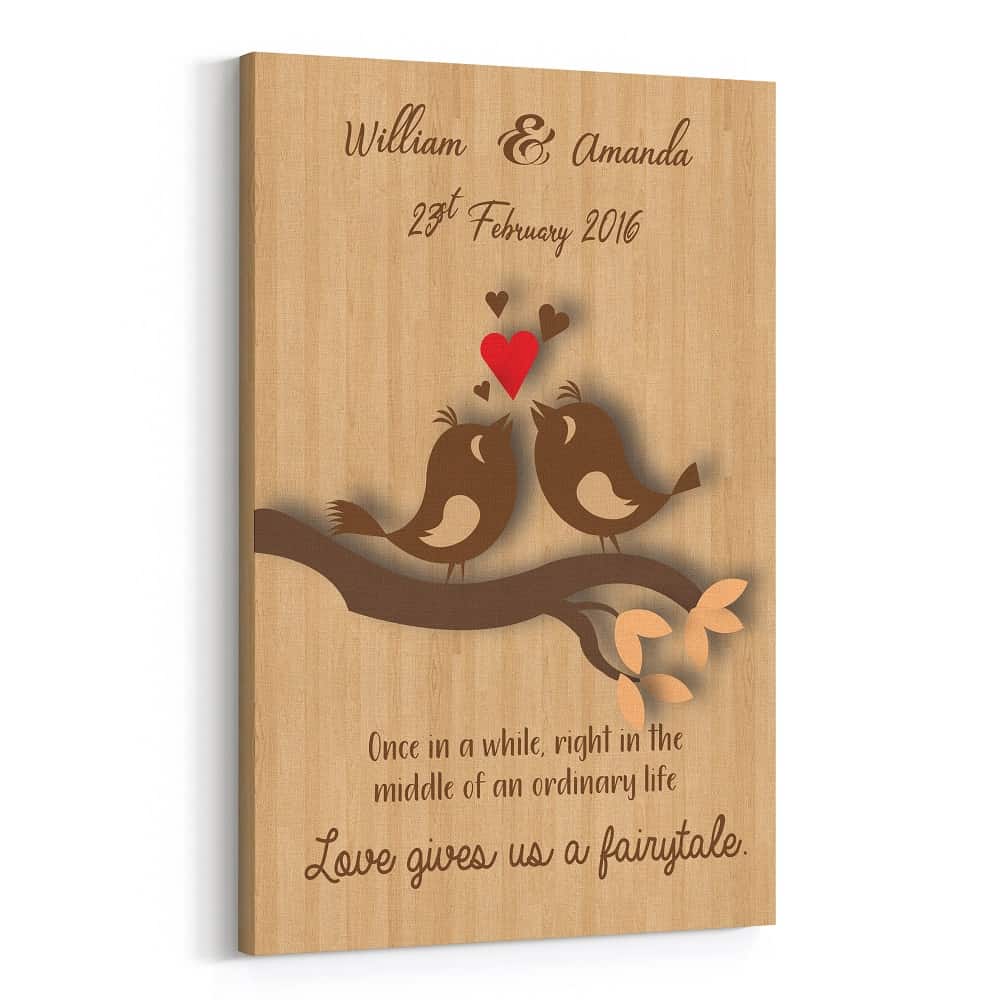“Love Gives Us A Fairytale” Anniversary Custom Canvas Print