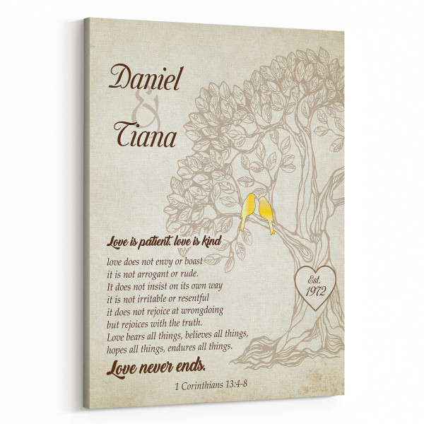 “Love Is Patient. Love Is Kind” 50th Anniversary Canvas Print