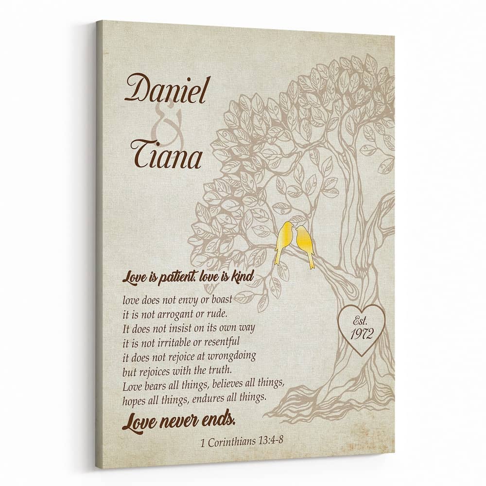 “Love Is Patient. Love Is Kind” 50th Anniversary Canvas Print