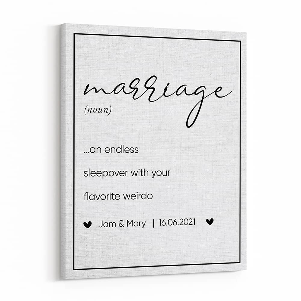 Marriage Definition Custom Canvas Print 365Canvas