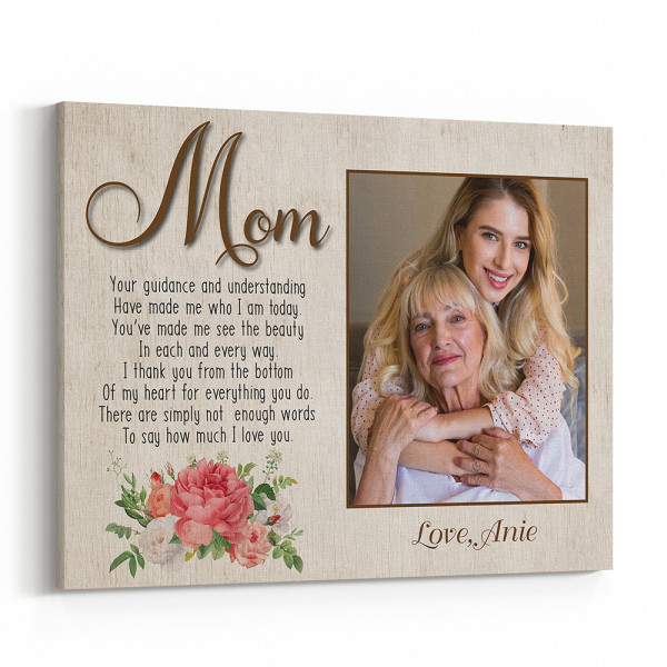 Mom Custom Photo and Poem Canvas Print