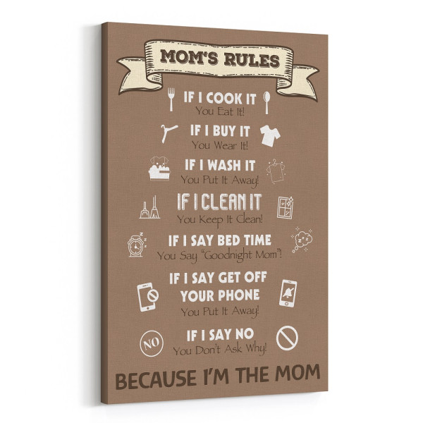 Mom's rule Photo Custom Canvas Print
