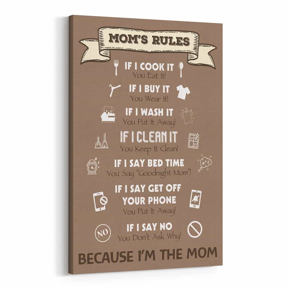 Mom’s rule Photo Custom Canvas Print