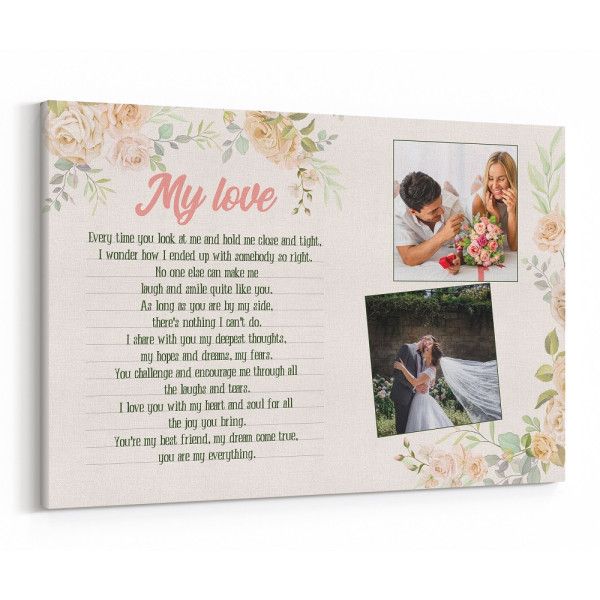 My Love Poem Custom Photo Canvas Print
