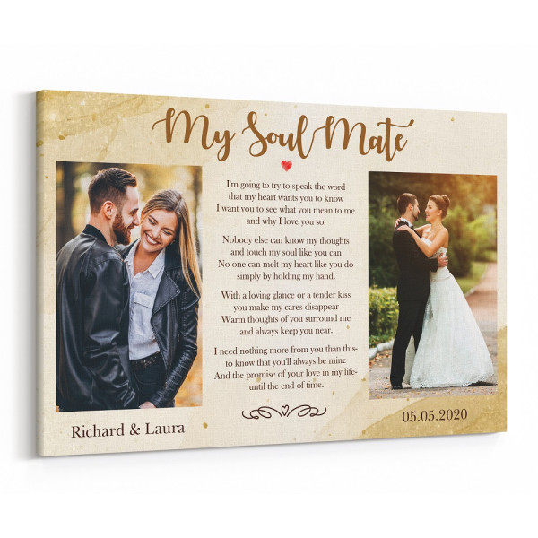 My Soul Mate Custom Photo Canvas Print