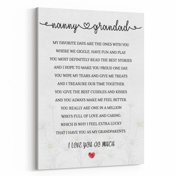 Nanny and Grandad I Love You So Much Canvas Print
