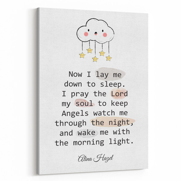 Now I Lay Me Down To Sleep I Pray The Lord Custom Text Canvas Print
