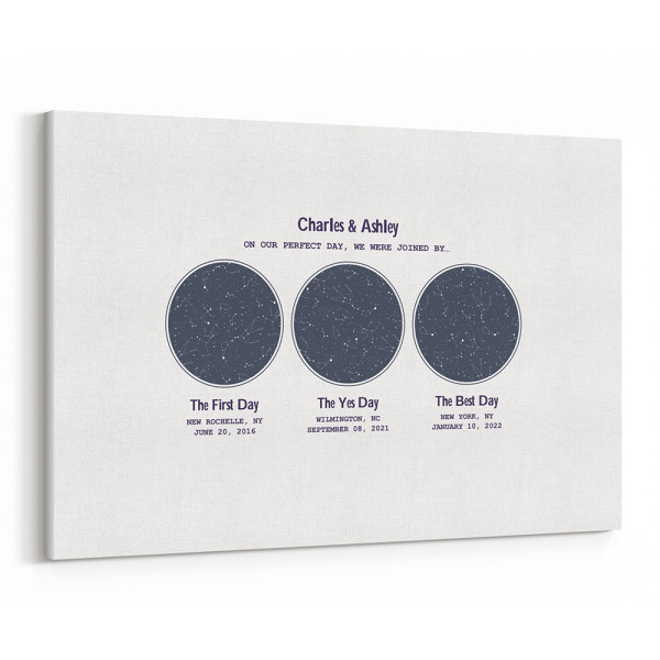 On Our Perfect Day, We Were Joined By Custom Star Map Canvas Print