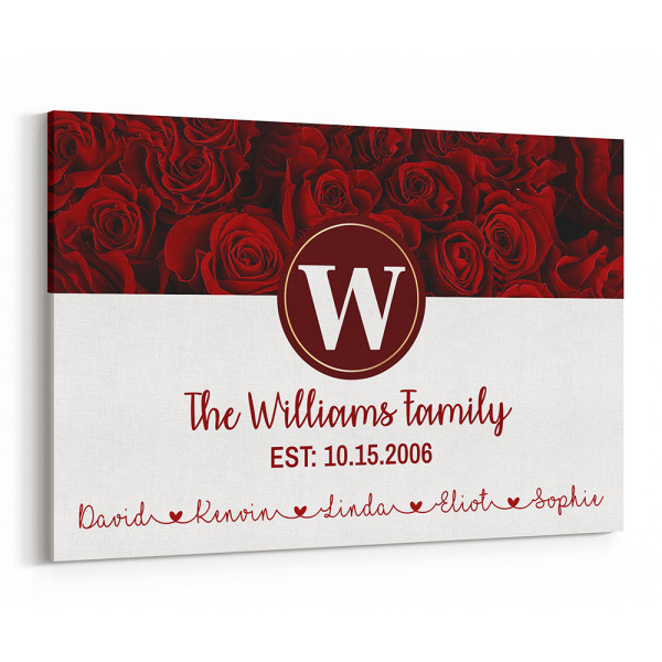 Personalized Family Last Names Canvas Print