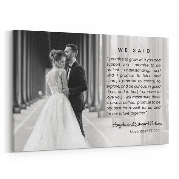 We Said Wedding Vows Custom Canvas Print