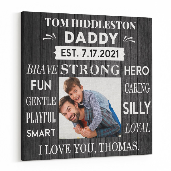 Personalized What Makes Daddy Great Photo Canvas Gift for Dad