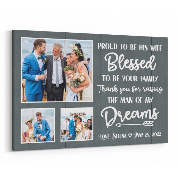 Proud To Be His Wife, Blessed To Be Your Family Photo Collage Canvas Print