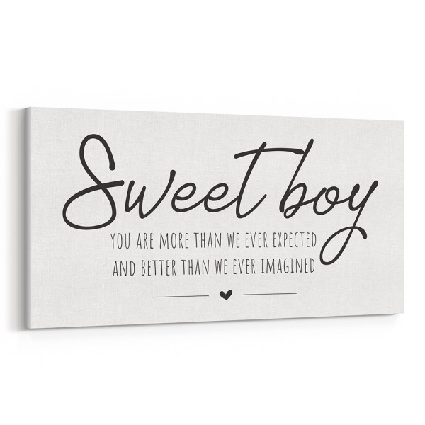 Sweet Boy Nursery Sign Canvas Print