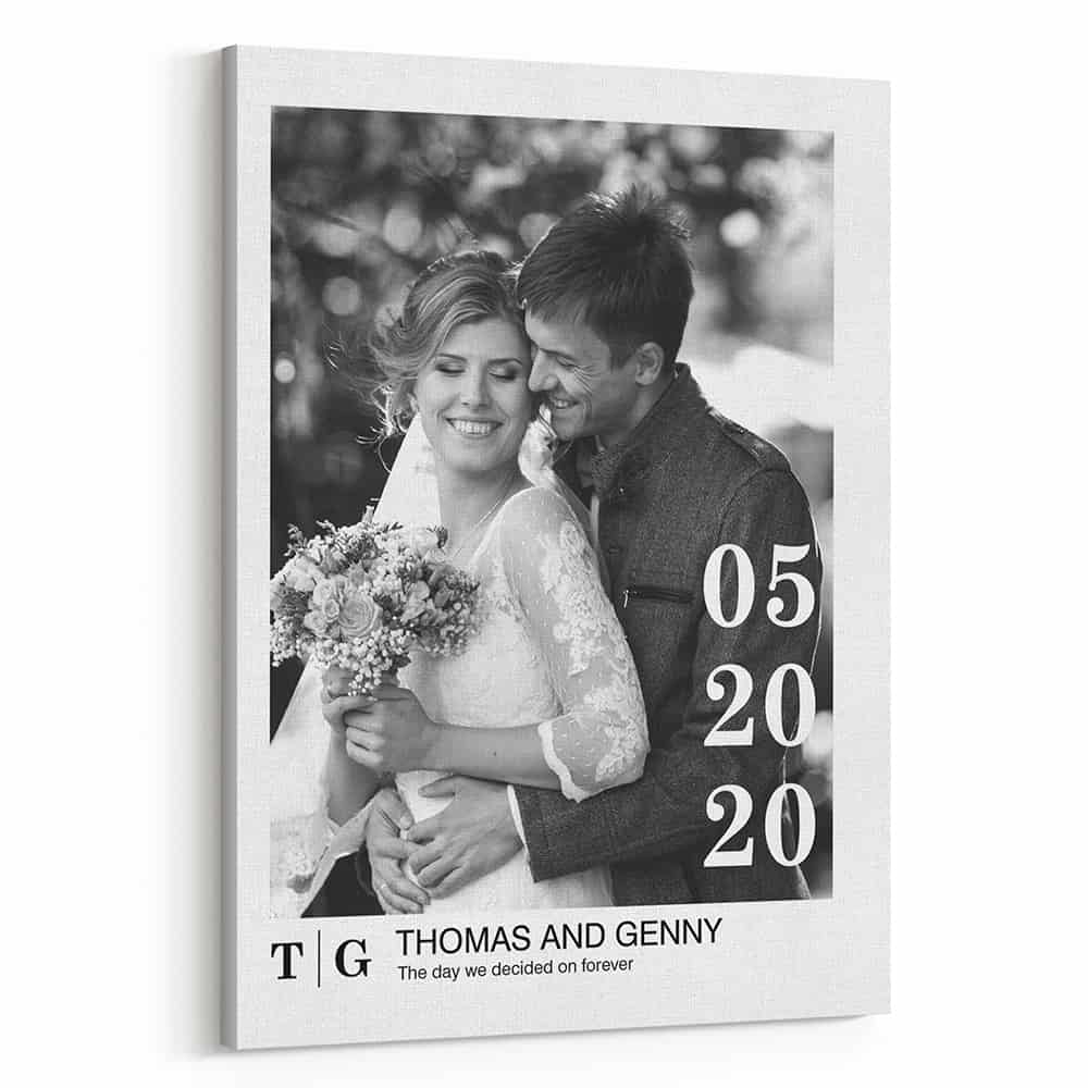 The Day We Decided On Forever Black And White Photo Canvas Print