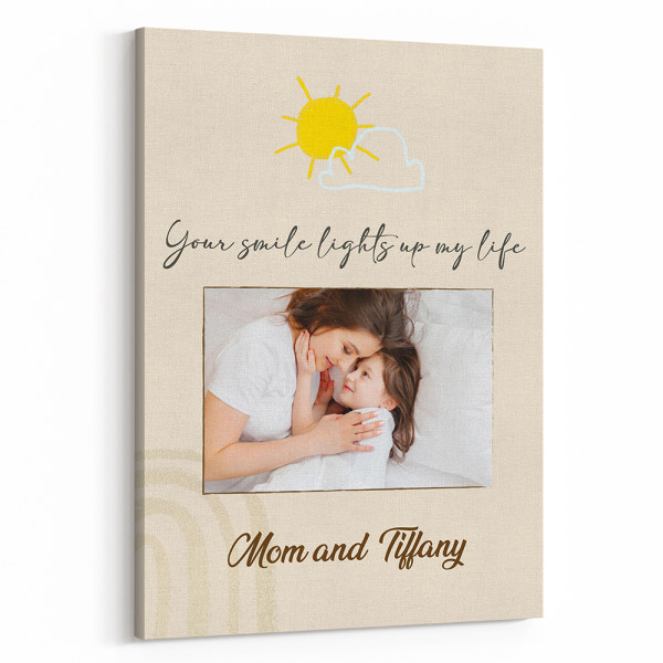 Your Smile Lights Up My Life Custom Photo Canvas Print