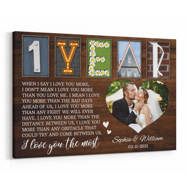 1 Year Anniversary Letter Art Print with Message