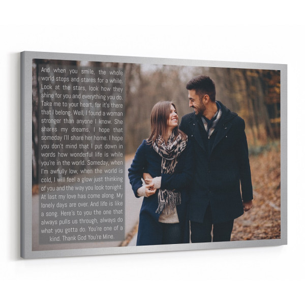 Custom Photo With Song Lyrics Canvas Print