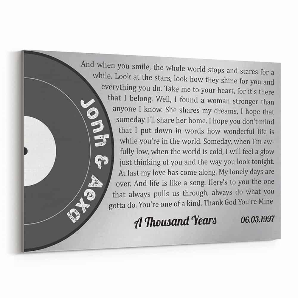 Heart Shaped Song Lyrics Custom Canvas Print 365Canvas