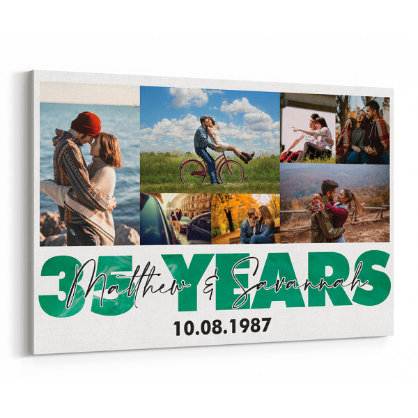 35 Years Photo Collage Canvas Print