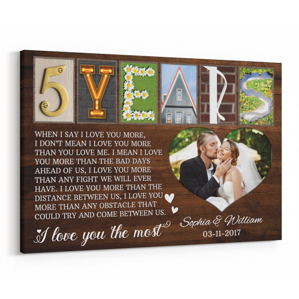 5 Year Anniversary Letter Art Print with Message