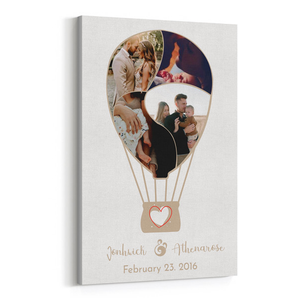 Hot Air Balloon Custom Photo Collage Canvas Print