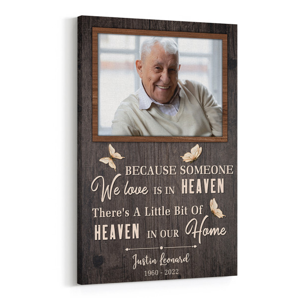 Because Someone We Love Is In Heaven Personalized Canvas Print