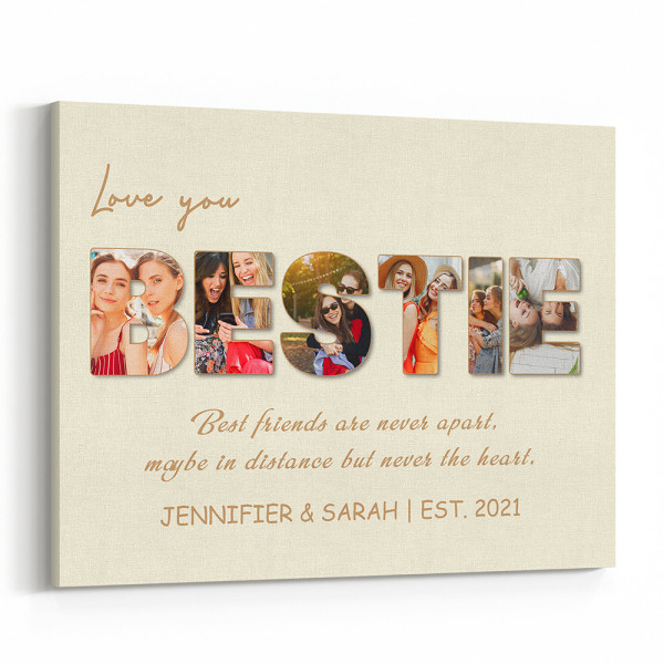 Bestie Custom Photo Collage Canvas Print