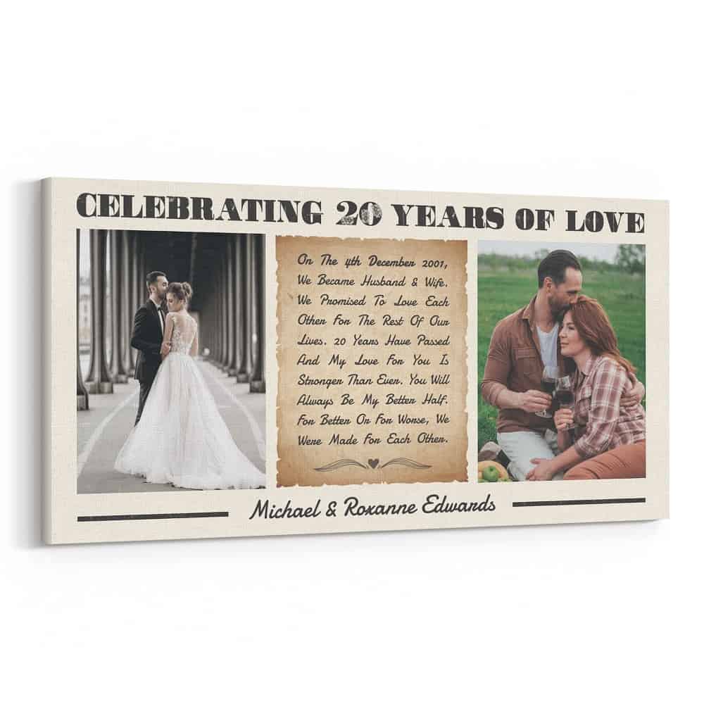 Celebrating 20 Years of Love Photo Canvas Print