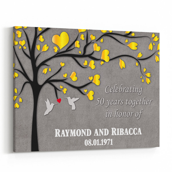 Celebrating 50 Years Together In Honor Custom Canvas Print