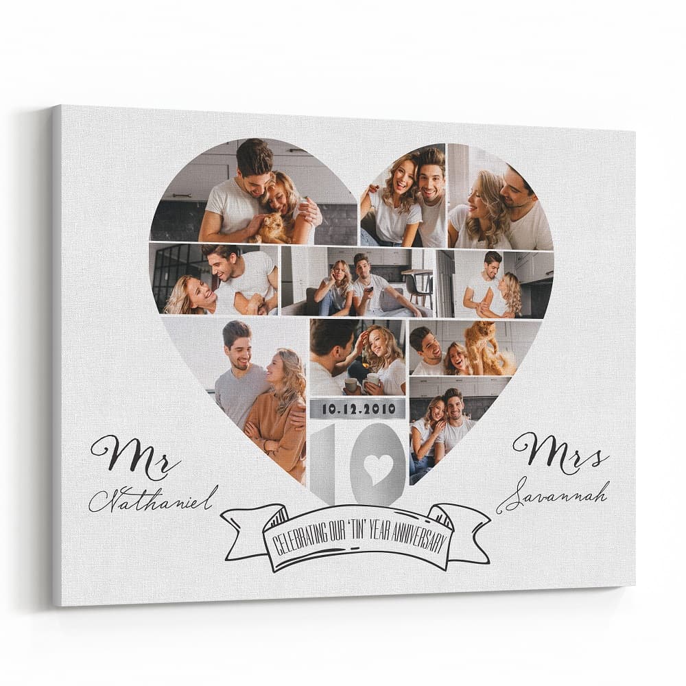 Celebrating Our 10th ‘Tin’ Year Anniversary – 10 Photo Canvas