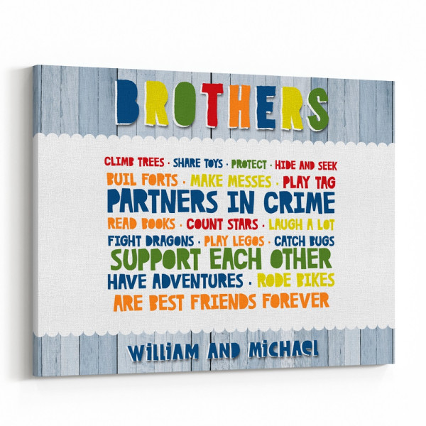 Colorful Brother Custom Name Canvas Print
