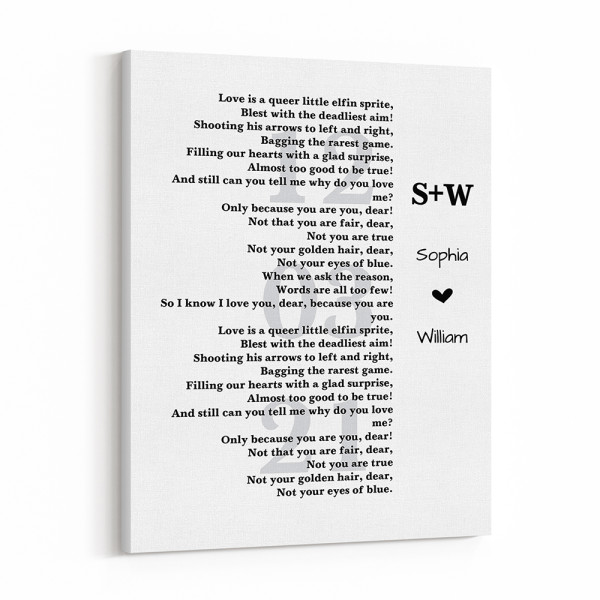 Couple Song Lyrics Custom Canvas Print