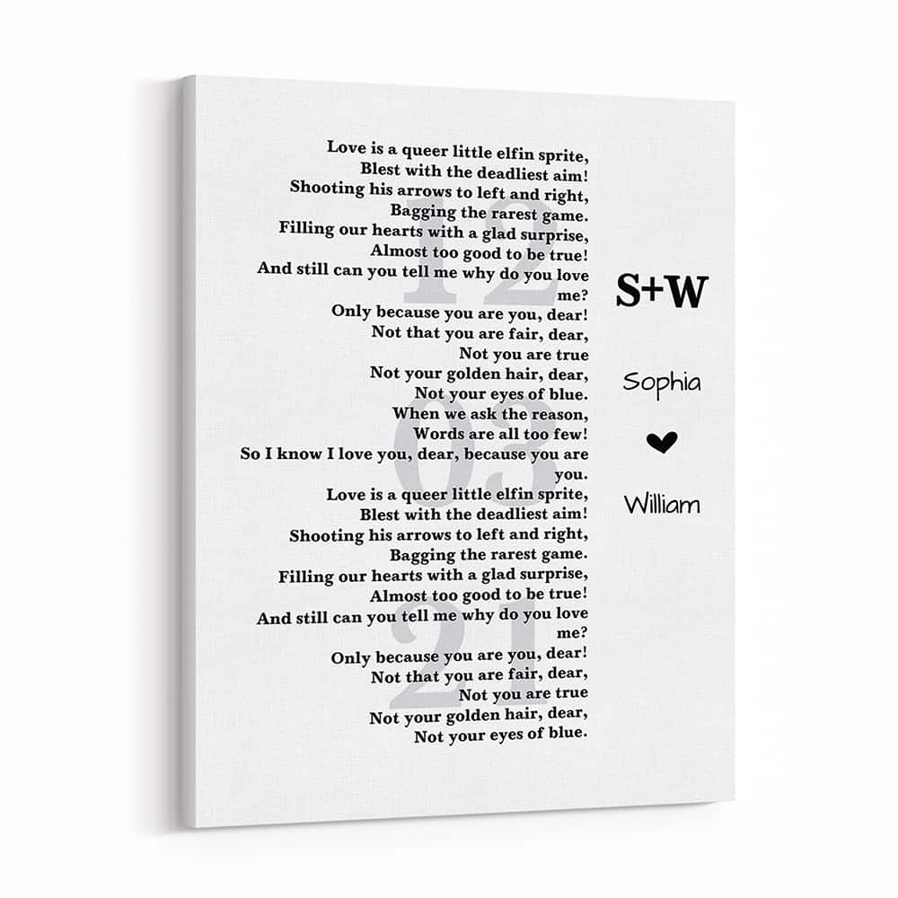 Custom Song Lyrics Anniversary Gift Canvas Print 365Canvas