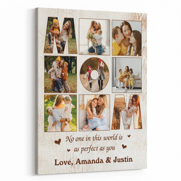 Custom Mom Photo Collage Canvas Print