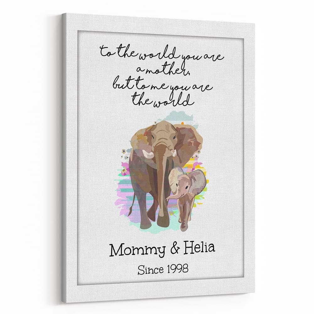 Elephant Mother’s Day Gift Custom Canvas Print