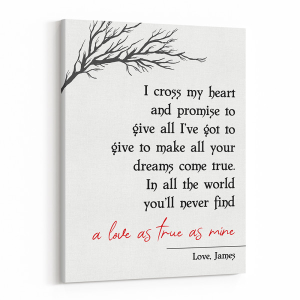 "I Cross My Heart" Custom Canvas Print